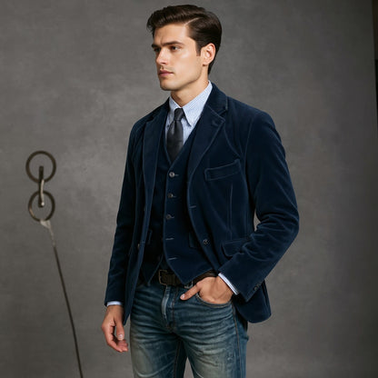 Thomas™ | Ensemble veste et gilet en velours pour hommes
