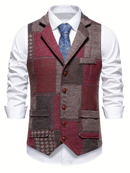 Allure® | Gilet en tweed à chevrons pour homme