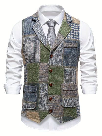 Allure® | Gilet en tweed à chevrons pour homme