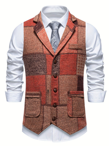 Allure® | Gilet en tweed à chevrons pour homme