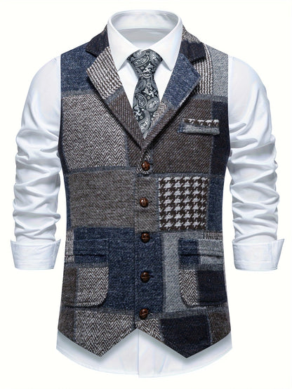 Allure® | Gilet en tweed à chevrons pour homme