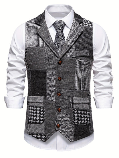 Allure® | Gilet en tweed à chevrons pour homme