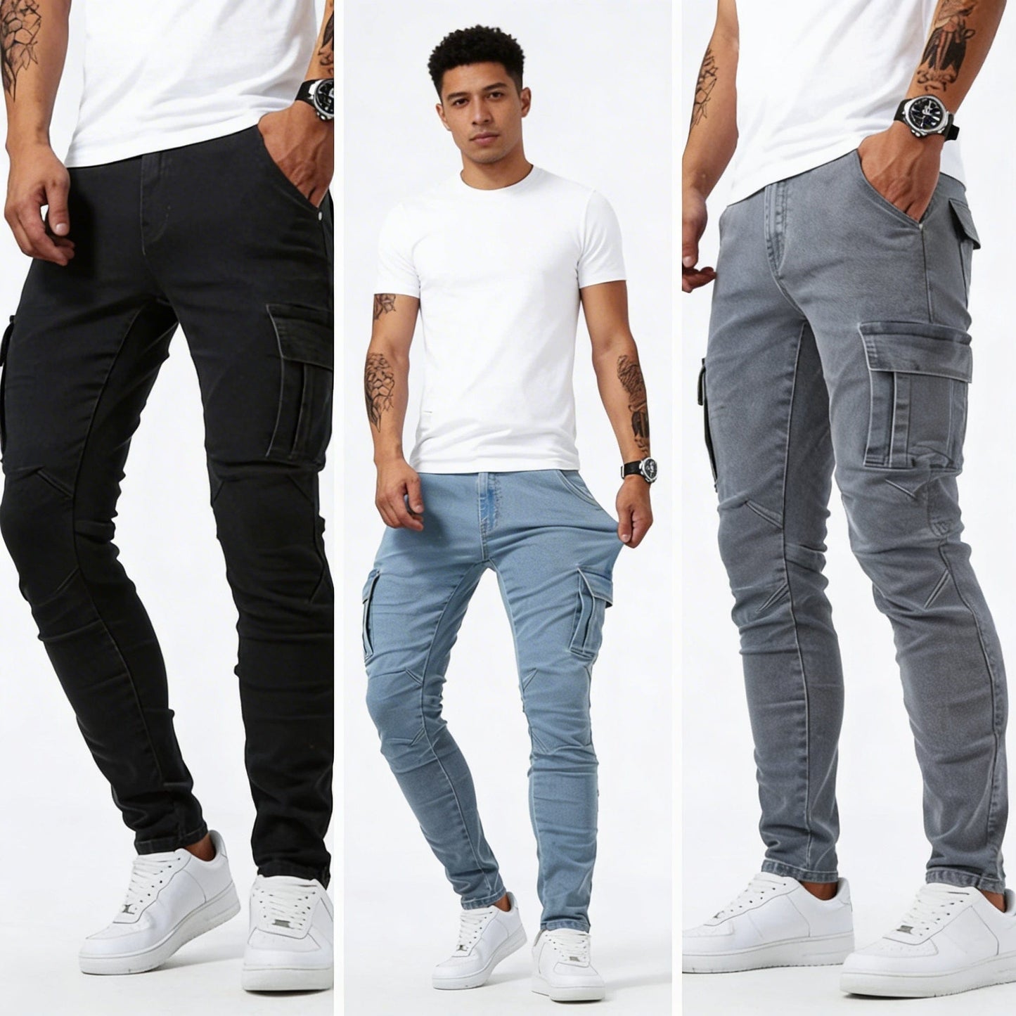 Jeans en denim cargo Allure Milanaise
