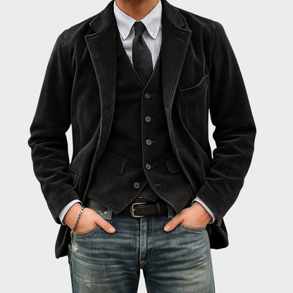 Thomas™ | Ensemble veste et gilet en velours pour hommes