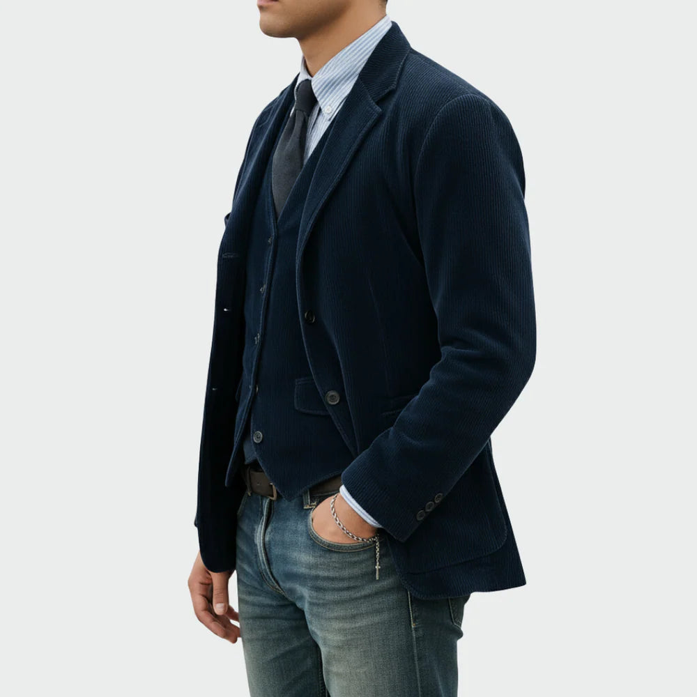 Thomas™ | Ensemble veste et gilet en velours pour hommes
